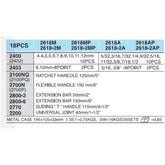 Hans 2618 1/4" Drive 18pcs Socket Wrench Set | Hans by KHM Megatools Corp.